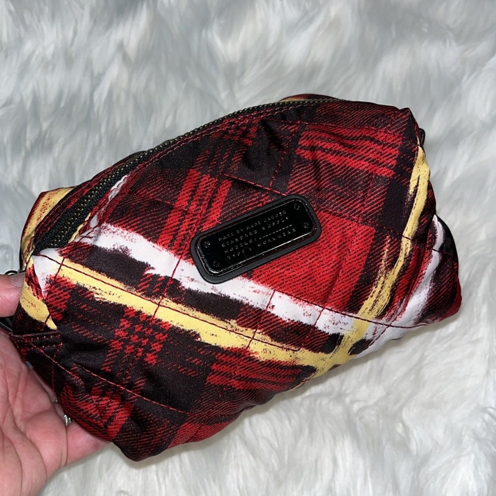 Marc by Marc Jacobs Quilted Cosmetics Bag in Ruby Red Plaid